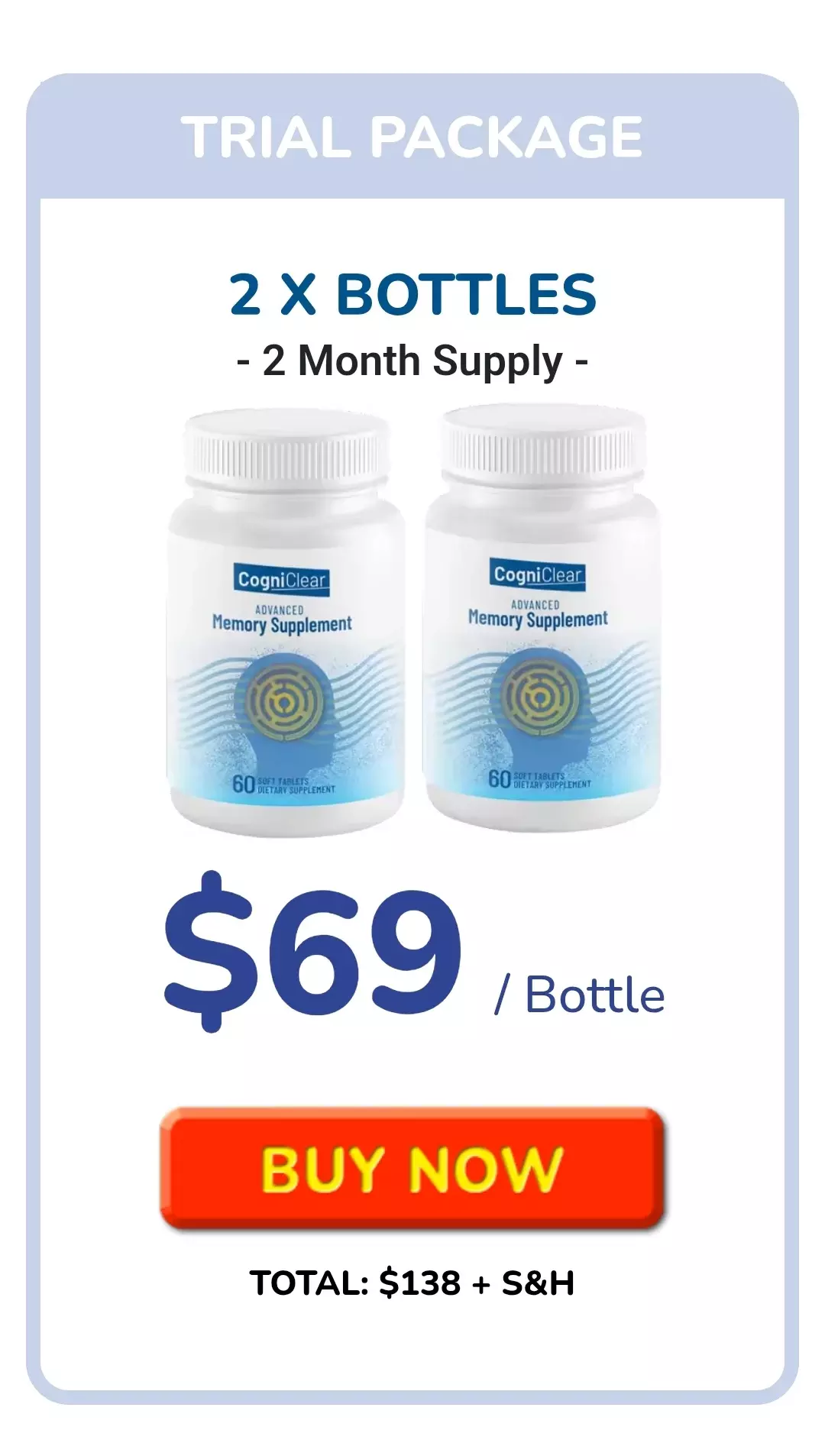Cogniclear™ 2 bottles pricing